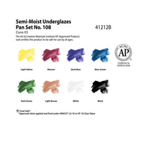 Load image into Gallery viewer, Semi-Moist Underglaze Set #108 Amaco 41212B