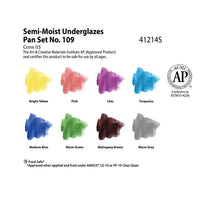 Load image into Gallery viewer, Semi-Moist Underglaze Set #109 Amaco 41214S