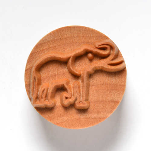 MKM Large Round Stamp Elephant With Tusks SCL-048