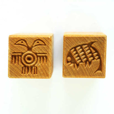 MKM Medium Square Stamp Two Headed Bird and Fish SSM-031