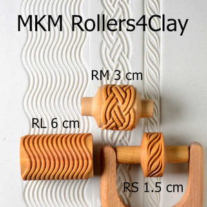MKM Medium Handle Roller Fern Leaves RM-026