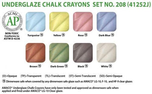 Underglaze Chalk Crayons Set #208 Amaco 41252J