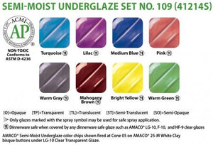 Semi-Moist Underglaze Set #109 Amaco 41214S