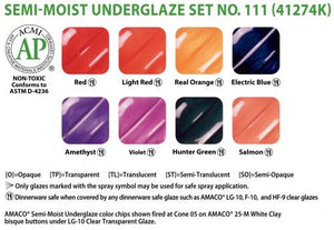 Semi-Moist Underglaze Set #111 Amaco 41274K